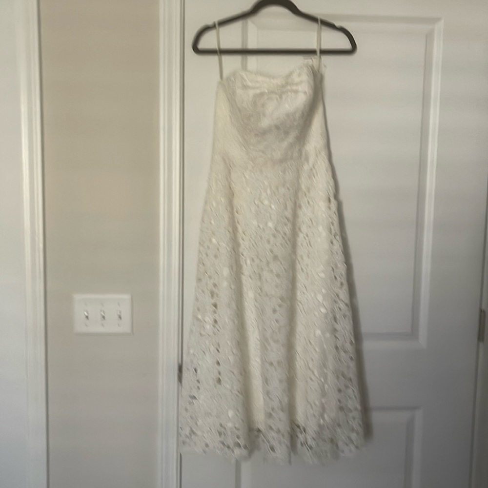 Spectacular David's Bridal Ivory Floral Lace Gown